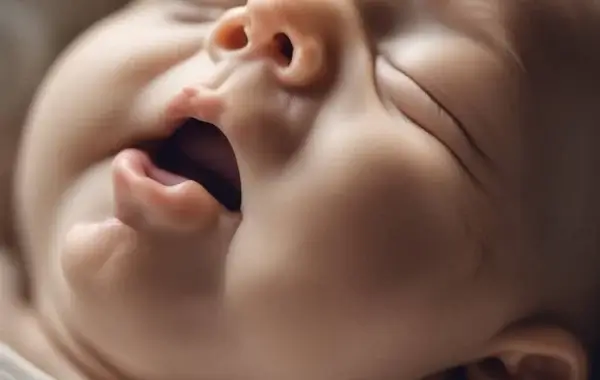 Newborn Sleeping with Mouth Open